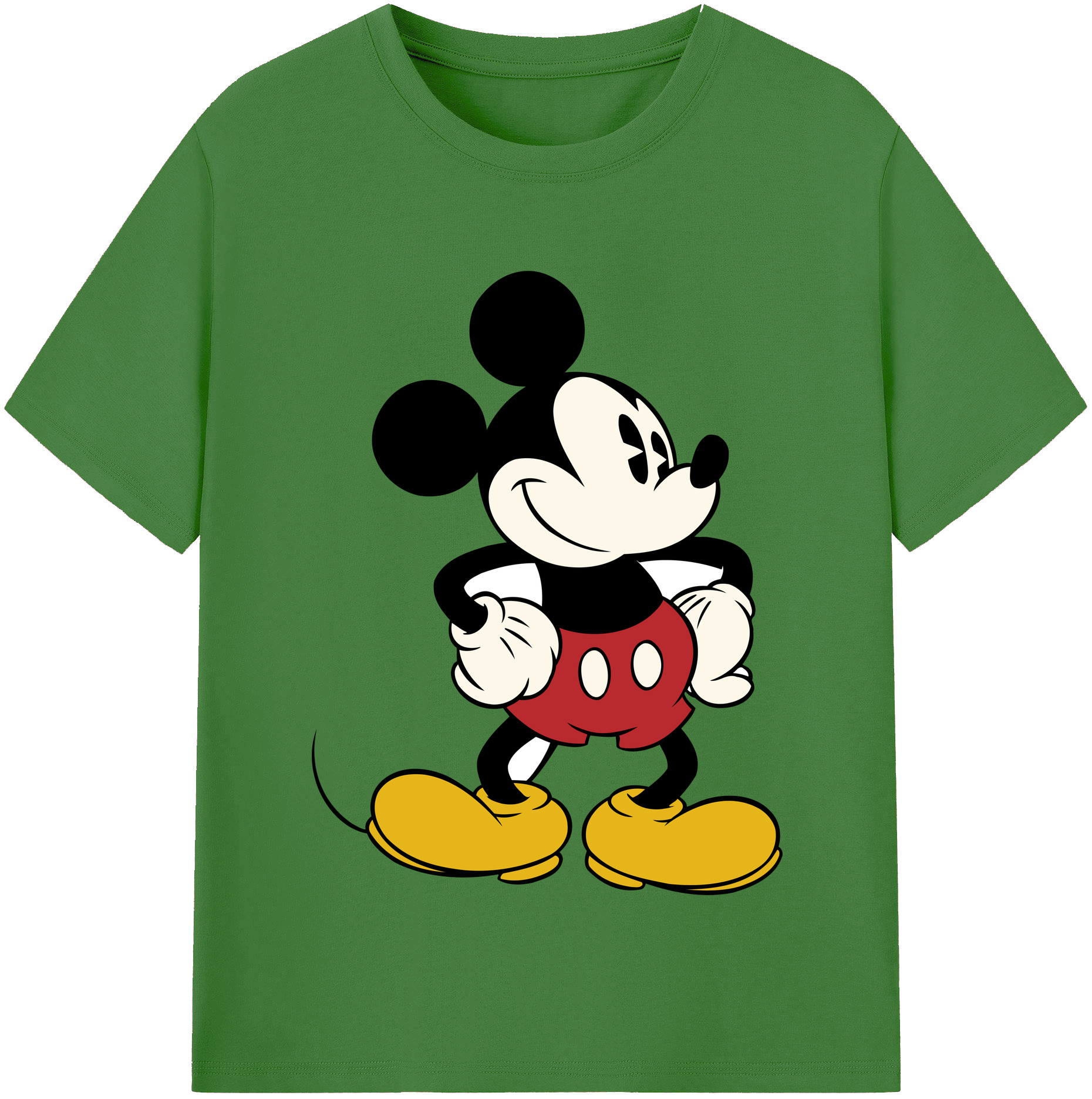 （画像用） ミッキーマウス Mickey Mouse レディースカジュアルプリントTシャツ（綿100％）